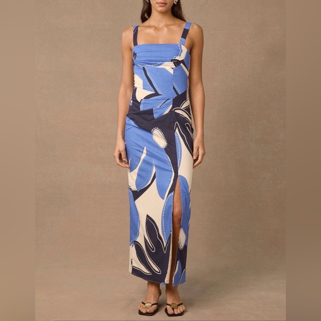 Nwt Revolve Mon Renn Twilight Palms Maxi Dress